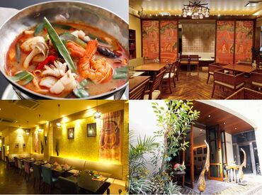 チェディルアン北堀江本店　（CHEDI LUANG） ＜タイの伝統とモダンが融合した非日常空間＞
海外で働くような貴重な経験を手に入れることができます♪