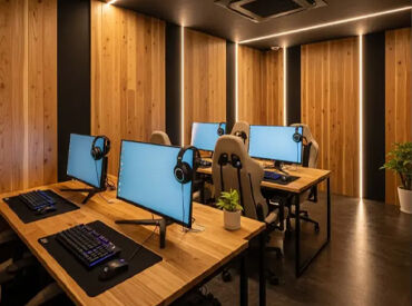 福井電気有限会社 建物の2階には、なんとeスポーツができるスペースも！
そんなレアな職場で働きませんか♪？