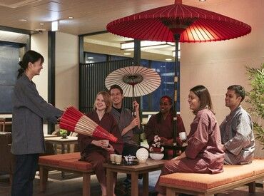 未経験歓迎！フロントでの受付・ご案内対応などをおまかせ！
温泉も社食も楽しめる、スタッフ満足度の高い職場です◎