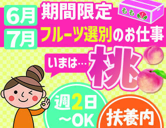 和歌山県農業協同組合 　農産物流通センター ＼桃好き必見！／
美味しい果物たちを届ける準備です！
簡単なルーティン作業なのでご安心くださいね♪