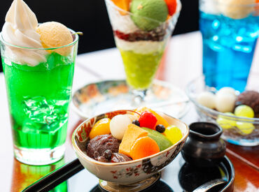 <食事補助あり>
あんみつやパフェ等
どこか懐かしい味が都会風のお店で楽しめる◎
カフェ飯menuも充実でお腹も満たせます♪