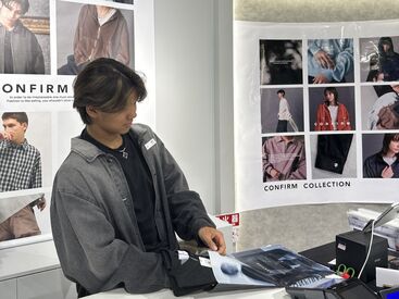 Confirm/ill'sららぽーと堺店 学生・フリーター活躍中♪
社割で半額購入＆制服として支給もするので、
お気に入りウェアGETできちゃう◎