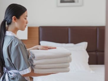 接客は一切なしの完全裏方作業！
清掃業務が初めての方や
久しぶりの仕事復帰の方も
安心して始められる環境です♪