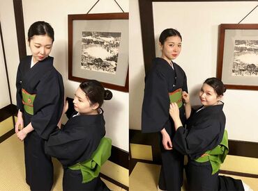 着物の着付けもしっかりフォローします◎
1人で着付けができるようになりますよ♪
◎和装小物を勤務2ヶ月後にプレゼント◎