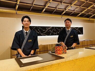 天然温泉 加賀の宝泉 御宿 野乃金沢 改装したばかりのきれいなホテル♪
新しい環境で
気分よく働けますよ！
＼研修もしっかり実施♪／