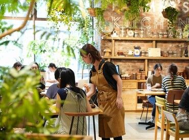 FARMER’S KITCHEN CHIBA 緑いっぱいのおしゃれカフェで働ける♪
接客や商品知識もイチからしっかりお教えします◎