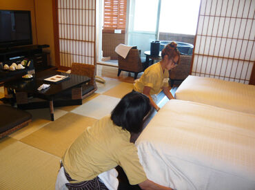 有限会社夢anクリーンネイト　※勤務地：ホテル暖香園 接客ナシ！モクモクとお掃除♪
2～4名のチーム体制なのも安心ポイント◎