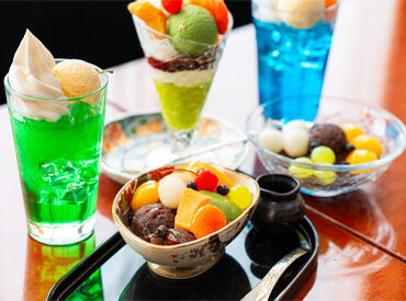 <食事補助あり>
あんみつやパフェ等"どこか懐かしい味"が都会風のお店で楽しめる◎
カフェ飯menuも充実でお腹も満たせます♪