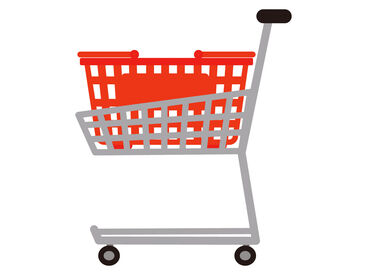 イオン福島店 店内にあるカゴやカートを回収して消毒、設置するだけ◎
