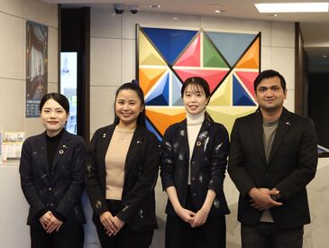 株式会社ホテルエムズ　※勤務地：京都駅エリア ゜*＼和気あいあいとした雰囲気です／*゜
みんな仲良く働いています！
新しいお友達もできるかも！？