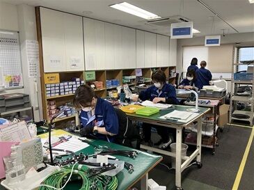 白川電機株式会社熊本製作所※益城インターそば ＼まずは工場見学だけもOK！／
丁寧な研修あるので
久しぶり職場復帰の方や
初パートの方も多数活躍してますよ！