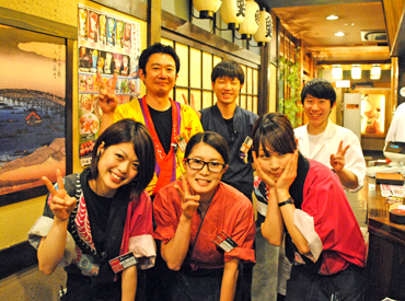 おでん・豆腐・鉄板焼き　升屋　Esola池袋店　c1268 ★学校やサークルとは違う友達がココに…★
お客様もノリが良い人が多いので、
本当に楽しく働けちゃいます♪