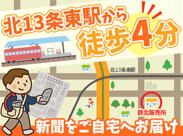 株式会社道新販売センター 鉄北販売所 ＜Wワークも大歓迎＞
 早起きが得意ならその時間を有効活用★ 
10～50代活躍中！学生さんも大歓迎！