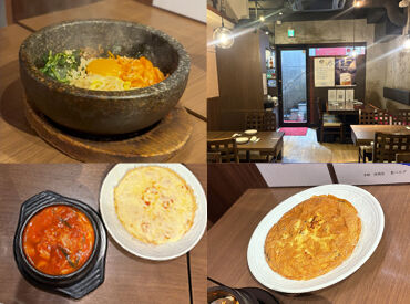 ＼絶品まかない無料！／
魚介の味の染みたスンドゥブ/伸びるチーズのチヂミetcはもちろん
オムライスなどメニューにない食事も◎