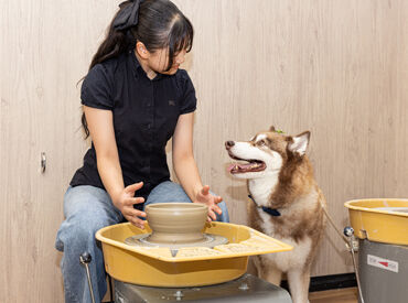愛犬の駅 陶芸好き&犬好き集まれ！
趣味と仕事を両立できるレアバイト◎
新しい仲間との出会いも待っています！