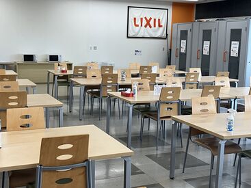 実際の食堂スペースです！
キレイな食堂で栄養士さんが
毎週栄養価の整ったメニューを作っています◎