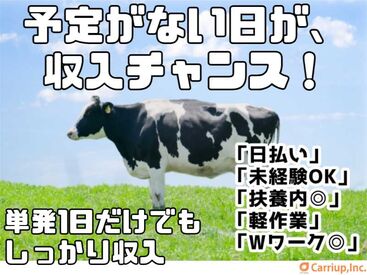 キャリアップ株式会社 大阪南支社/cu001 大学生・Wワーク・主婦(夫)歓迎★
高時給でガッツリ稼げちゃう♪
お給料は振込or手渡しOK！
お副業希望の社会人も必見です！