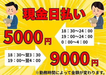 効率よく稼げるお仕事をお探しの方必見！
夕方～夜勤のお仕事！シフト詳細は原稿下部をCHECK♪