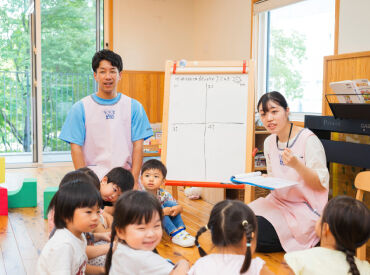 子どもたちの意見を尊重した保育を実践♪
夏祭りの出し物を子どもたち自身で企画・制作したこともあります☆