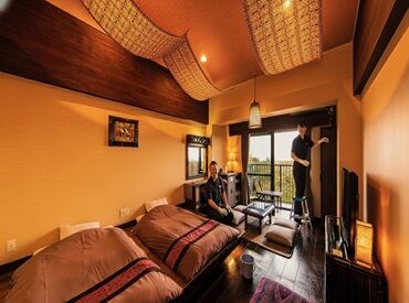 アンダリゾート　伊豆高原 温泉・サウナ・大浴場も無料利用OK！
楽しく働いて、リゾート気分も味わえる職場です★