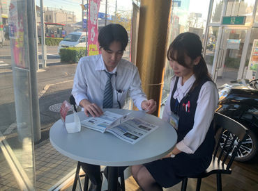 \人と話すのが好きな方へ/
地域に住む車を持つ方がお客様♪
車の相談&点検で定期的にくるので
顔見知りになり接客もしやすい◎