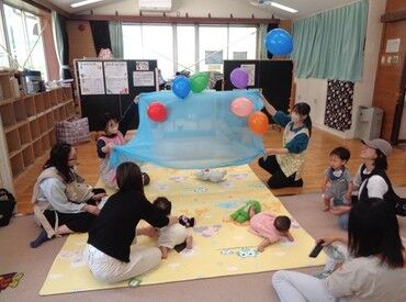 京都市南浜児童館 例えば、保護者対応や電話対応など…
分からないことがあれば先輩にバトンタッチ！
チームワークを大事にする職場環境です◎