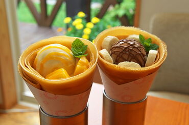 ひとくち食べたらクセになる──
手のひらサイズのクレープ♪

※画像はイメージ