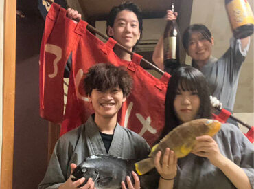 海鮮居酒屋　ふじけん　中洲店 シフト自由で働きやすさが段違い◎
週1/2h～「スキマ時間で」「しっかり稼ぎたい」どちらの希望も叶えます！