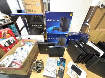 使えなくなったゲーム機なども取り扱っています◎
週3日以上＆1日4h以上の勤務♪
WワークOK♪フルタイム勤務も大歓迎です♪