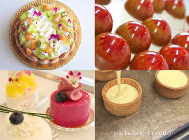 Patisserie Fioretto　※リニューアルオープン ＊たっくさんのスイーツにワクワクが止まらないッ＊
ケーキ、焼き菓子、ショコラ…絶品スイーツが勢ぞろい♪
社員割引もあり★