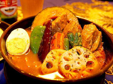 スープカレーのまかないあり♪
メニューから選べます！
絶品スープカレーがお得に食べられる◎