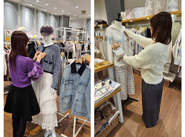 Enchante Lou Louイオンモール鈴鹿店【004】 ベルシティ内のお店なので行き帰りに買い物なども楽しめる！
アパレルデビュー大歓迎★
オシャレを楽しみながら働ける環境です♪