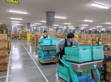 広々とした綺麗な倉庫。数日で覚えられる仕事がほとんどですが、1ヶ月間丁寧な研修もあって安心！