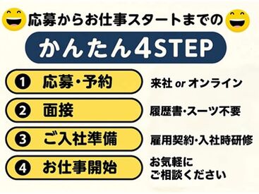 30～50代の女性スタッフさんが活躍中☆
年齢層も幅広いのでどの世代の方でもなじみやすい！
皆さん気さくで優しい方ばかりです♪