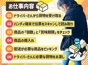 大手スーパーの食品を扱う倉庫で大募集!
難しい作業は一切なし♪
未経験・パートデビューも大歓迎★