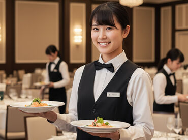 株式会社プレンティー （勤務地：恩納村リゾートホテル） サービス未経験者さんも丁寧な研修あり◎
朝食・ディナーから生活に合わせてシフトが選べます！
※イメージ画像