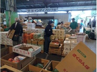 株式会社インザイベジフル　柏市公設総合地方卸売市場 作業は簡単！3ステップのシンプルなお仕事です♪
未経験の方も安心してご応募くださいね◎
《雑談など、会話ほとんどナシ！》