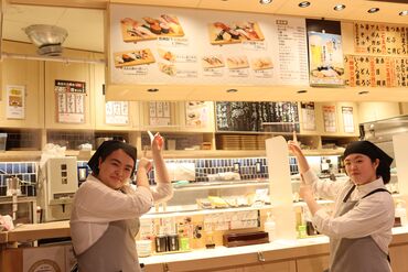 魚がし日本一 梅田阪神店【102】 お客様の美味しそうな表情がみえる、そんな職場です！
仕事内容は難しくないので未経験でもOK