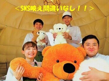 yamagata glam クマさんのぬいぐるみがある宿泊テントもあります！巨大クマさんと一緒に写真を撮れば、インスタ映え間違いなし♪
