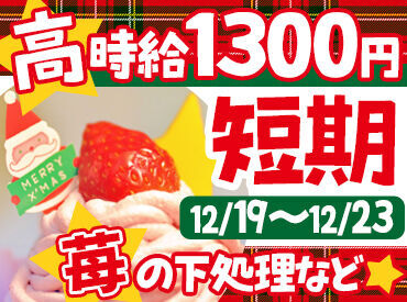 ＼冬の大人気短期募集！／
今年もクリスマスケーキ作りの
短期募集をスタート★
事前説明会あり♪
参加をお待ちしております◎